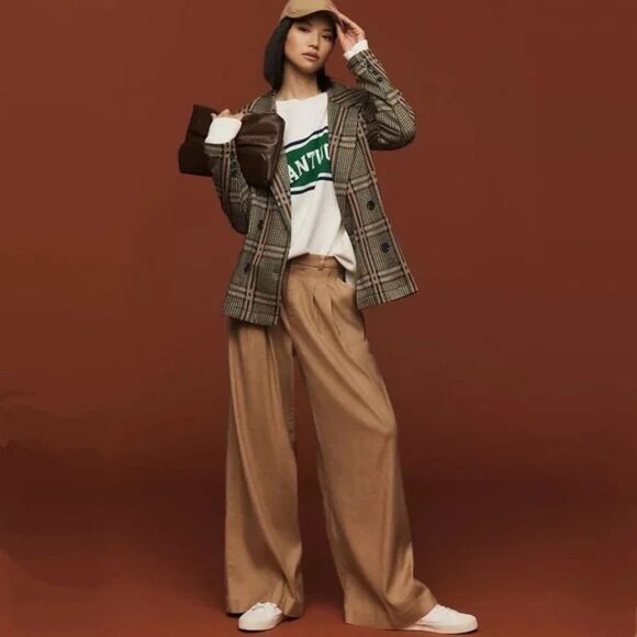 Anthropologie Pants - Anthropologie The Avery Pleated Wide-Leg Trousers MEDIUM Maeve Linen Edition